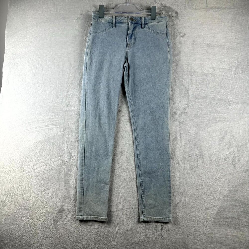 & Denim Women's Skinny Ankle Jeans Regular Waist Mid Rise Blue Size 26